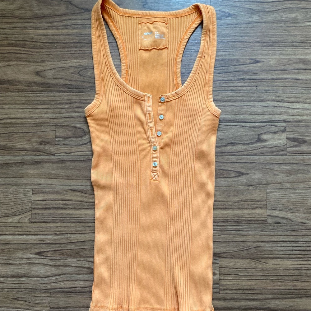 Aerie Orange Ribbed Tank Top